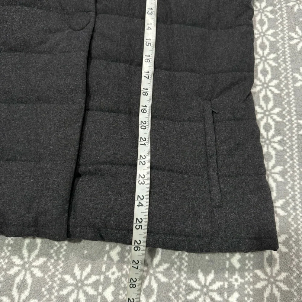 NWT J Jill Charcoal Gray Quilted Puffer‎ Jacket Coat Zip Pockets Small Modern